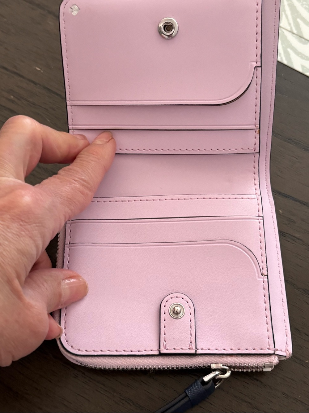 kate spade Pink Floral Zip-Around Compact Wallet - Picture 5 of 8